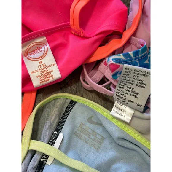 GIRLS SUMMER LOT SWIMWEAR SIZE 7-8 MULTICOLORED SWIMSET ONE PIECE - Picture 7 of 7